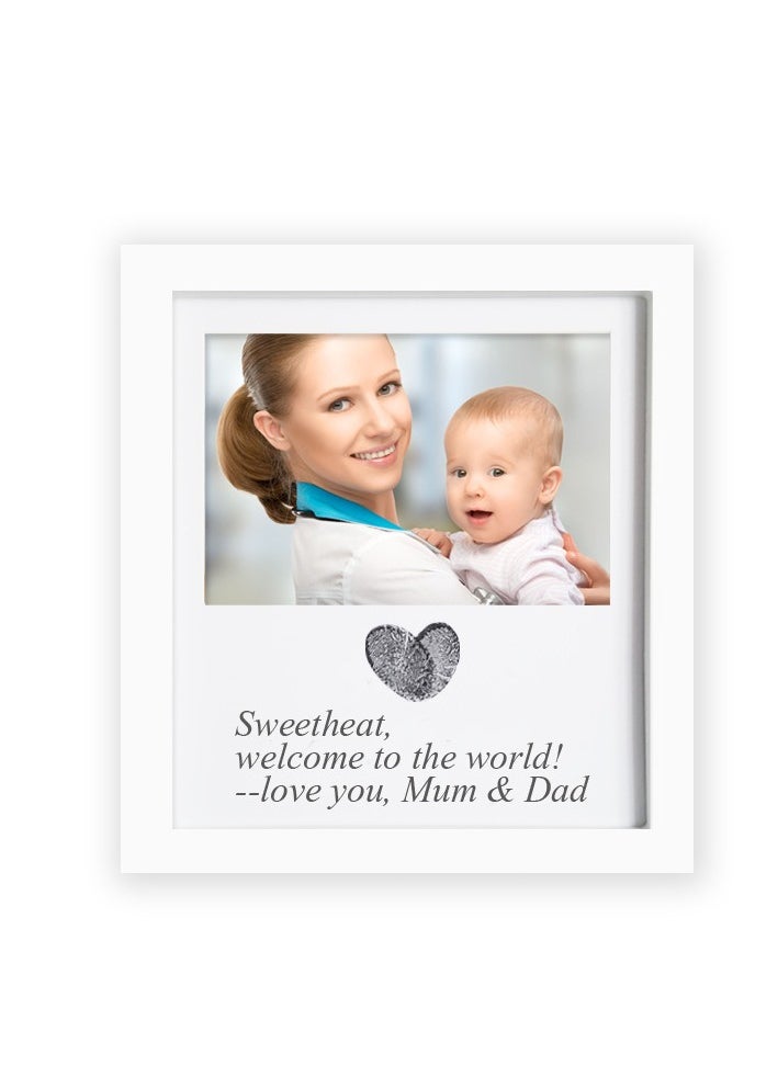 Excefore - Heart Thumbprint Keepsake Frame and Ink Kit, Wedding Picture Frame, Wedding Registry Idea, Shower Gift for Bride and Newlywed, White Frame, 4x6 Photo (2 Pack) - Image 1