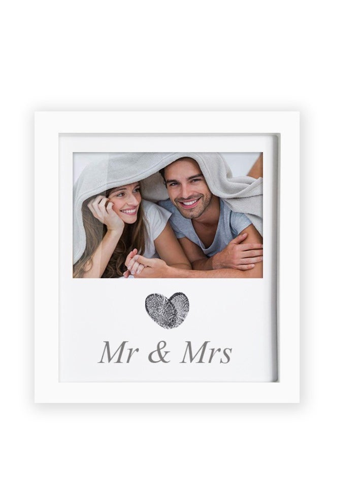 Excefore - Heart Thumbprint Keepsake Frame and Ink Kit, Wedding Picture Frame, Wedding Registry Idea, Shower Gift for Bride and Newlywed, White Frame, 4x6 Photo (2 Pack) - Image 1