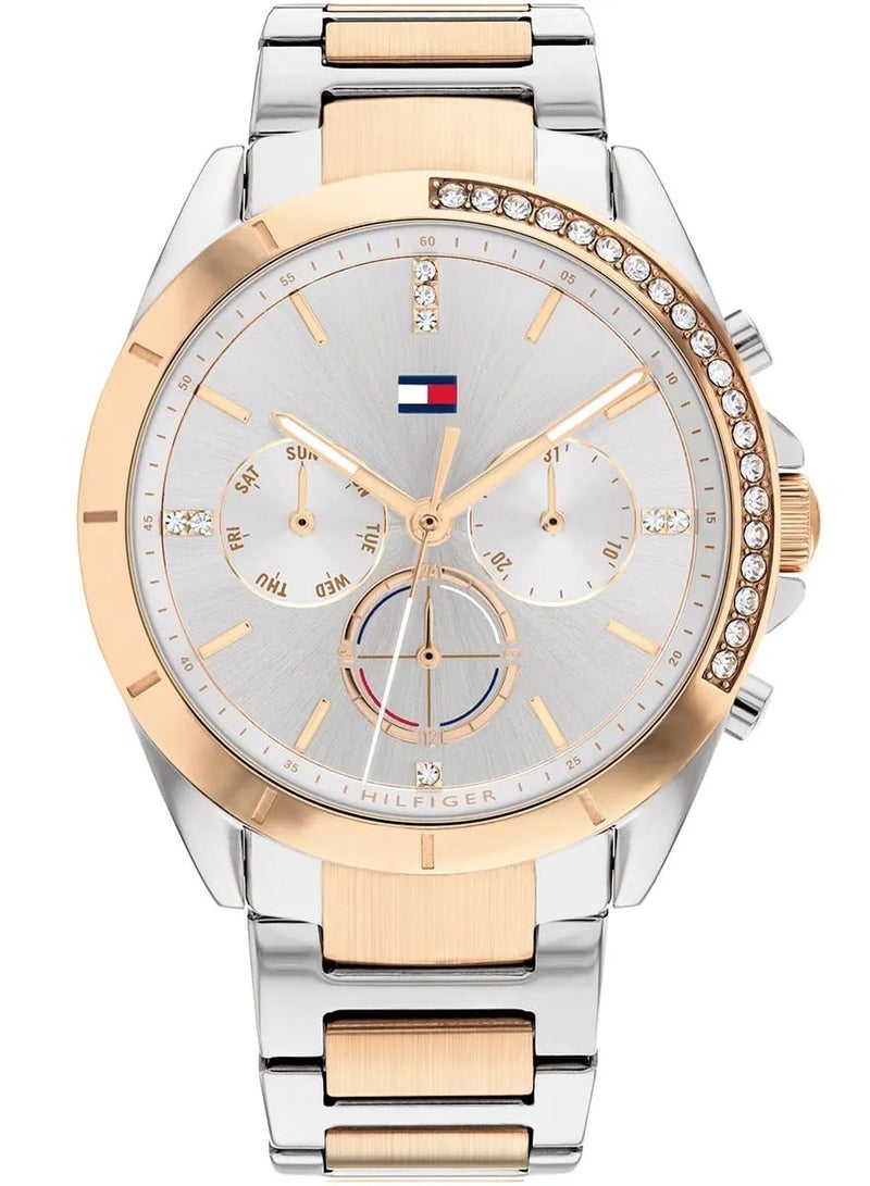 تومي هيلفيغر ساعة تومي هيلفيغر النسائية متعددة الوظائف بسوار من الفولاذ المقاوم للصدأ وحركة كوارتز (الموديل: 1782387) - Image 1
