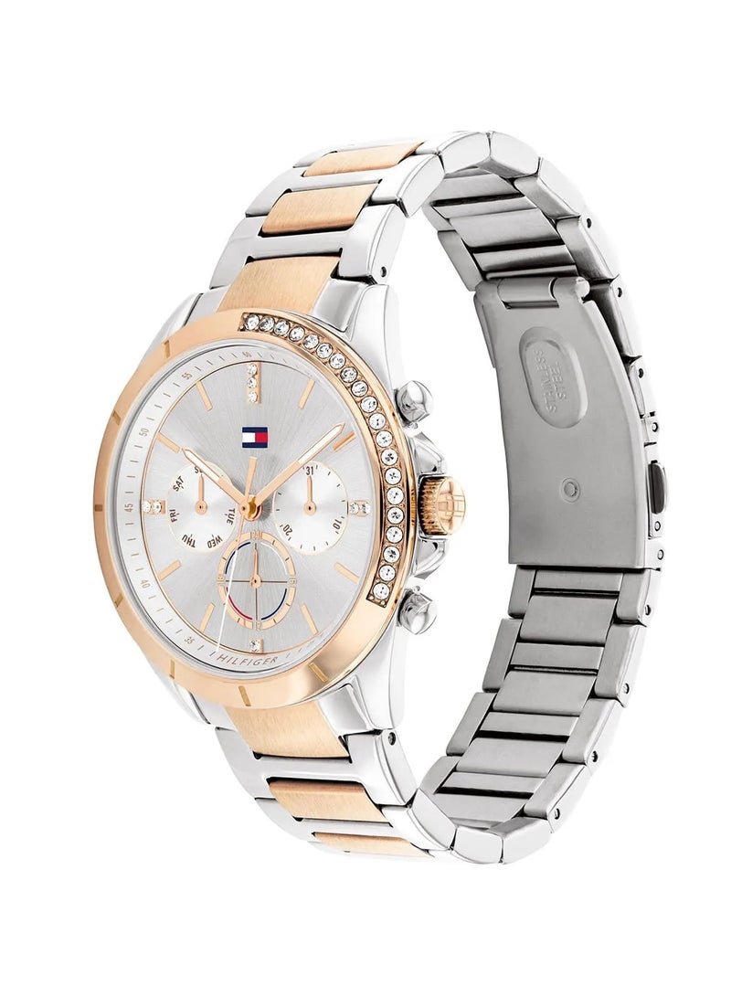 تومي هيلفيغر ساعة تومي هيلفيغر النسائية متعددة الوظائف بسوار من الفولاذ المقاوم للصدأ وحركة كوارتز (الموديل: 1782387) - Image 2