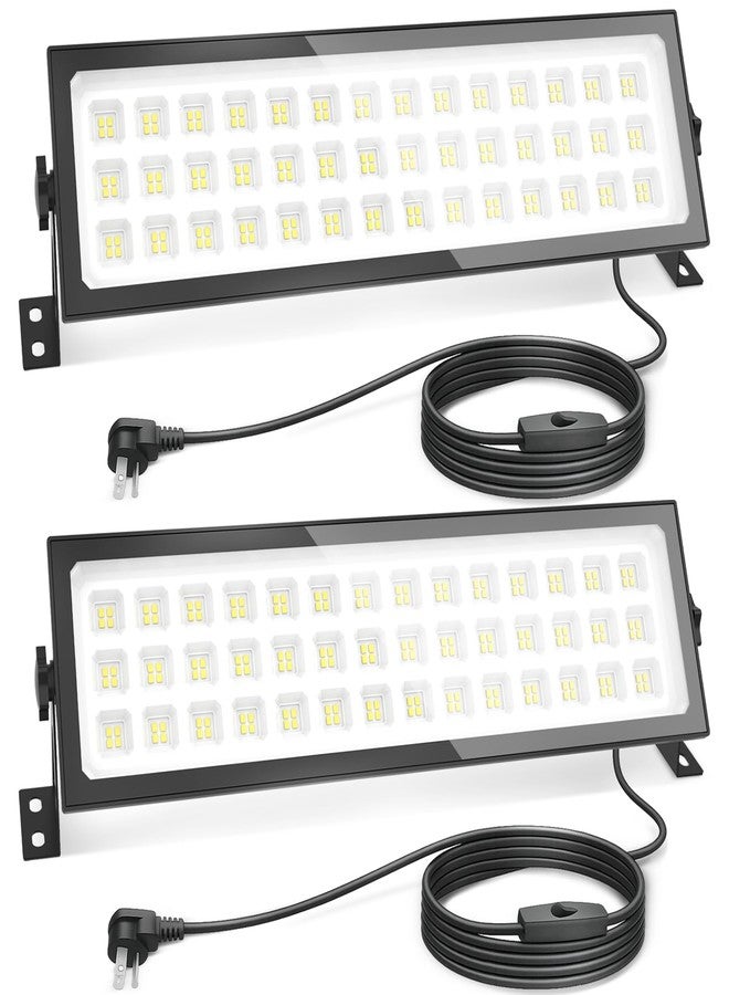 AGranTOP 2 Pack Plug in LED Shop Lights - 100W 15000LM Aluminum Garage Light w/ 9.84ft Power Cord, IP66 Waterproof Shop Lights for Garage, Workshop, Warehouse (Built-in ON/Off Switch) - Image 1