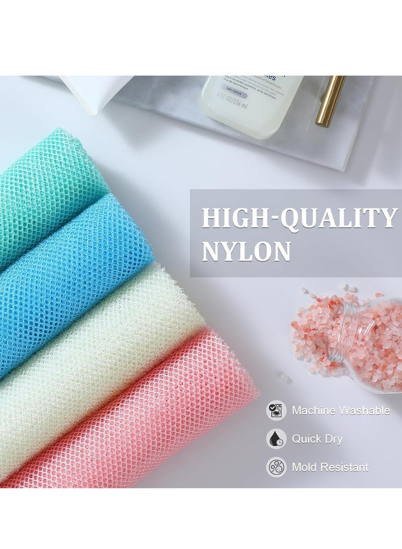 general 4 Pieces African Exfoliating Net, Long African Net Sponge, Nylon African Net Cloth, Exfoliating Washcloth, Body Scrubbers for Use in Shower, Back Scrubber Skin Smoothers for Bath (Multicolor 4) - Image 4