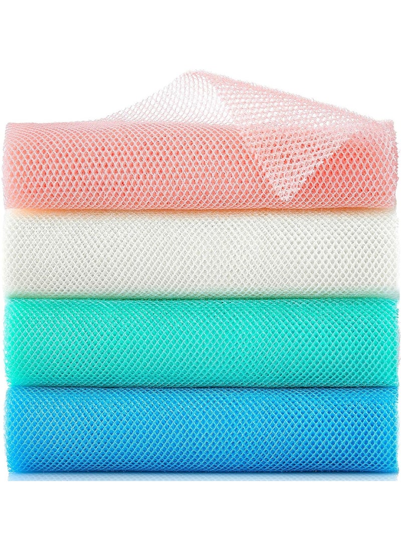 general 4 Pieces African Exfoliating Net, Long African Net Sponge, Nylon African Net Cloth, Exfoliating Washcloth, Body Scrubbers for Use in Shower, Back Scrubber Skin Smoothers for Bath (Multicolor 4) - Image 1