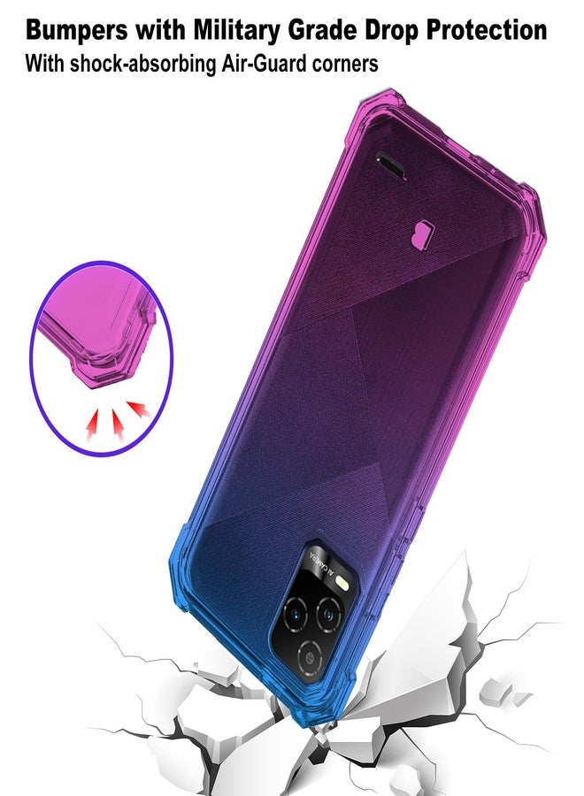 Ailiber جراب Ailiber لهاتف BLU View 5 Pro، حماية مزدوجة الطبقات، زوايا مقاومة للصدمات، غطاء سيليكون رفيع للهاتف - أزرق وردي - Image 4