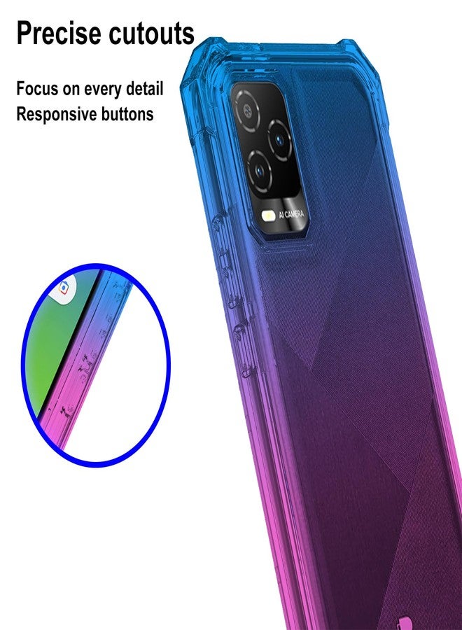 Ailiber جراب Ailiber لهاتف BLU View 5 Pro، حماية مزدوجة الطبقات، زوايا مقاومة للصدمات، غطاء سيليكون رفيع للهاتف - أزرق وردي - Image 5