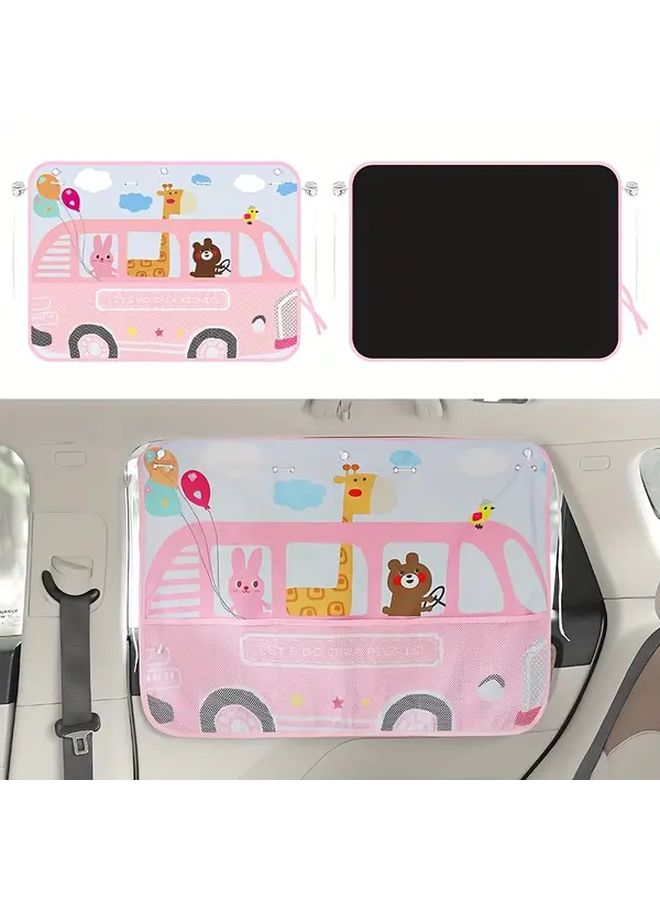 1pc Adorable Cartoon Animal Car Window Curtains for Privacy Shade Travel - Image 1