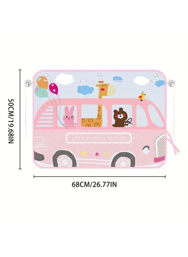 1pc Adorable Cartoon Animal Car Window Curtains for Privacy Shade Travel - Image 2
