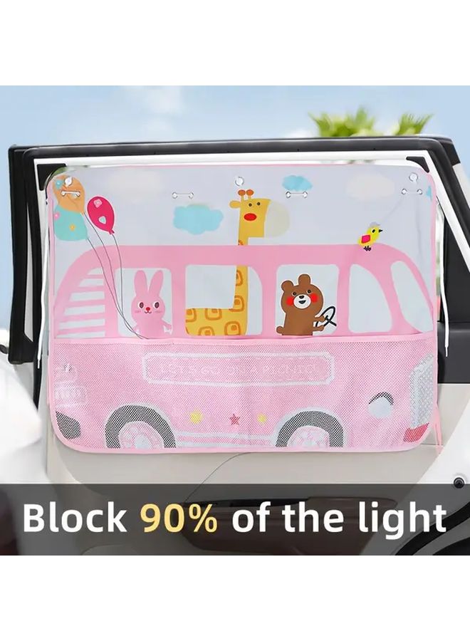 1pc Adorable Cartoon Animal Car Window Curtains for Privacy Shade Travel - Image 3