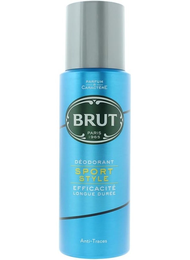 Brut Sport Style Deodorant Body Spray for Men, Citrus, 200 ml - Image 1