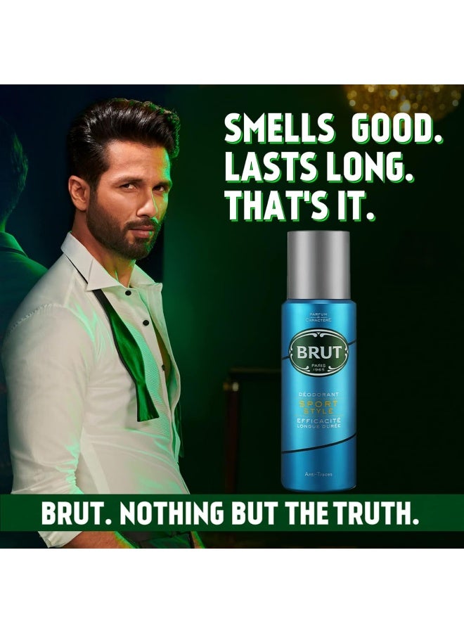 Brut Sport Style Deodorant Body Spray for Men, Citrus, 200 ml - Image 5
