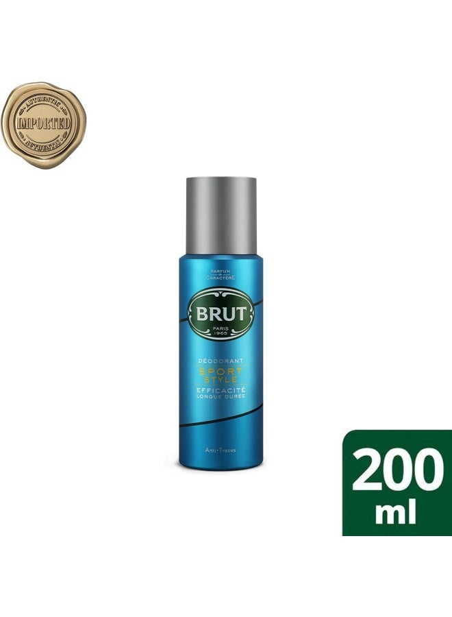 Brut Sport Style Deodorant Body Spray for Men, Citrus, 200 ml - Image 2