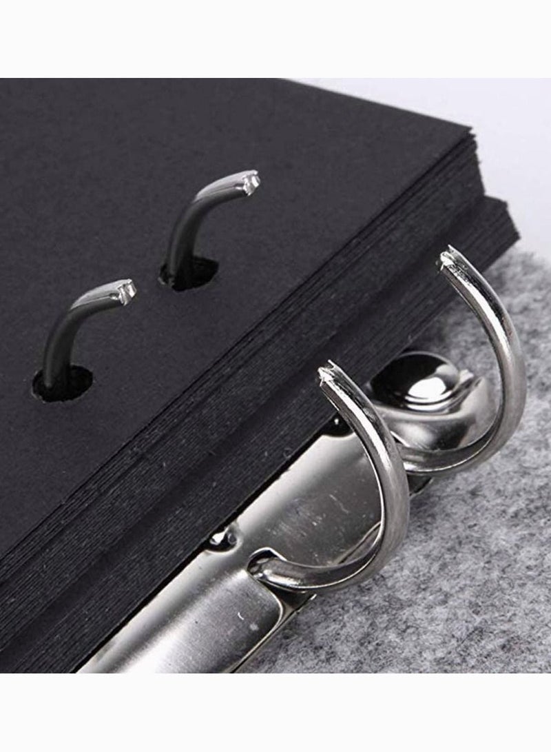 SYOSI Photo Album Scrapbook, DIY Family Photo Album Felt Cover Photo Album Wedding Sketchbook Black Pages Travel Anniversary Scrapbook Album Creative Gifts - Image 5