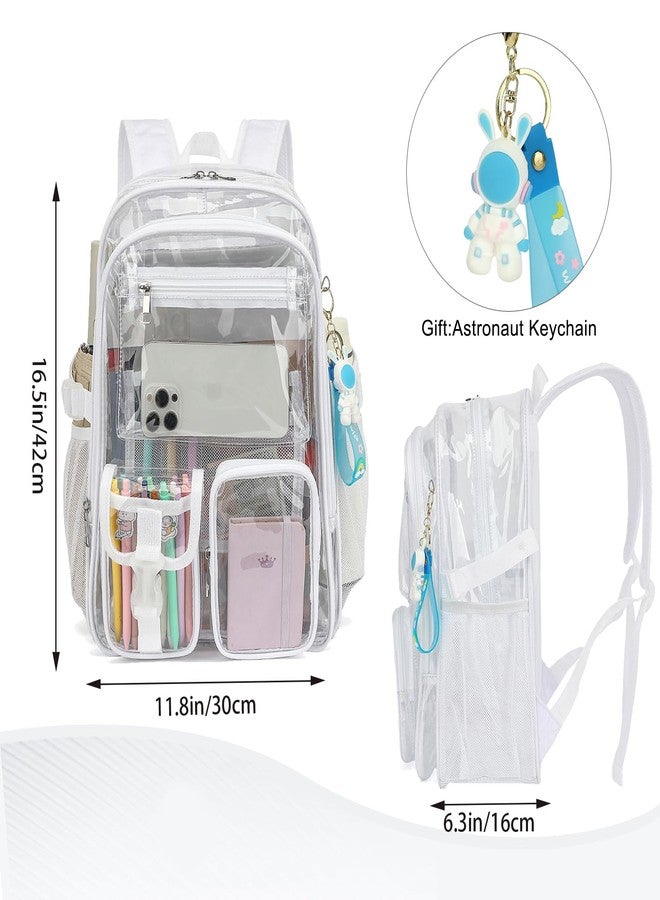 Kouxunt Clear Backpack Heavy Duty Transparent Backpacks Stadium Approved for School Work Sport Travel - Image 5