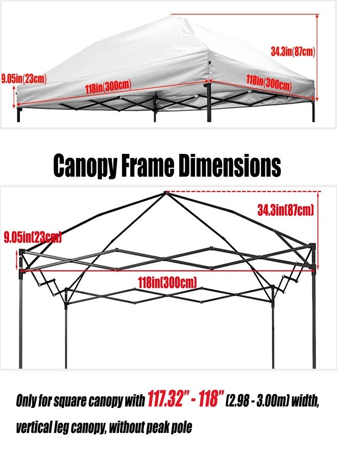 NINAT 10x 10 Canopy Replacement Top, Replacement Canopy Top for 10x10 Pop Up Canopy Tent (Canopy Top Cover Only) White - Image 2