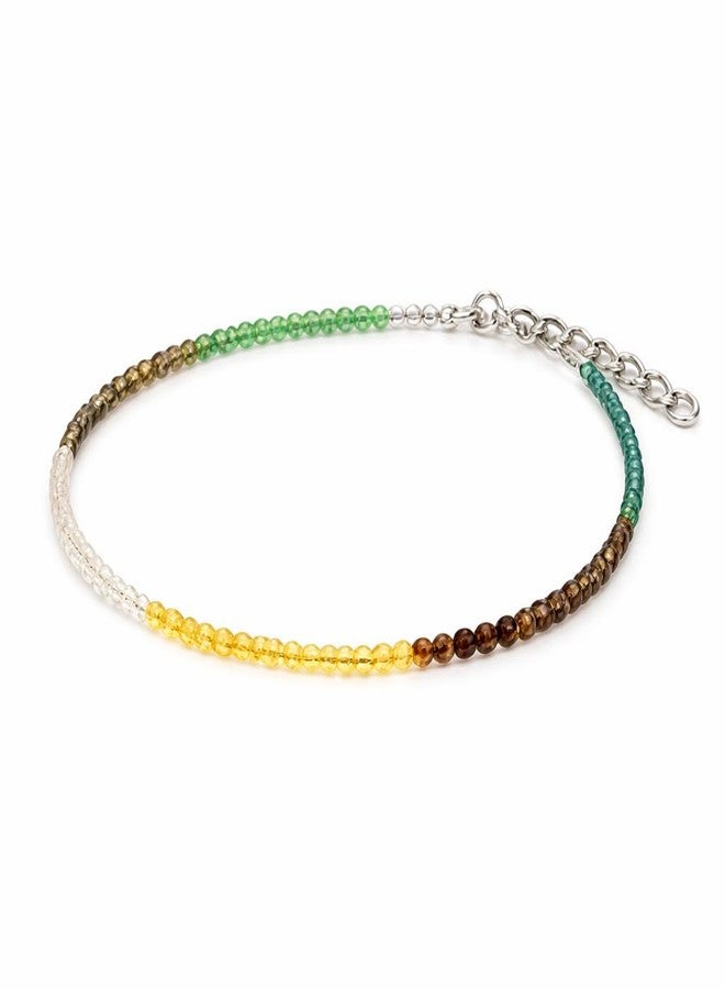 Sukhad Multicolor Crystal Beaded Anklet for Women & Girls | Adjustable Boho Foot Bracelet | Trendy Handmade Beads Payal for Daily Wear, Beach & Party - Image 1