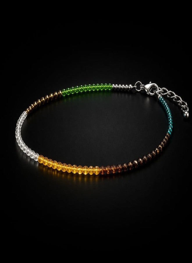 Sukhad Multicolor Crystal Beaded Anklet for Women & Girls | Adjustable Boho Foot Bracelet | Trendy Handmade Beads Payal for Daily Wear, Beach & Party - Image 2