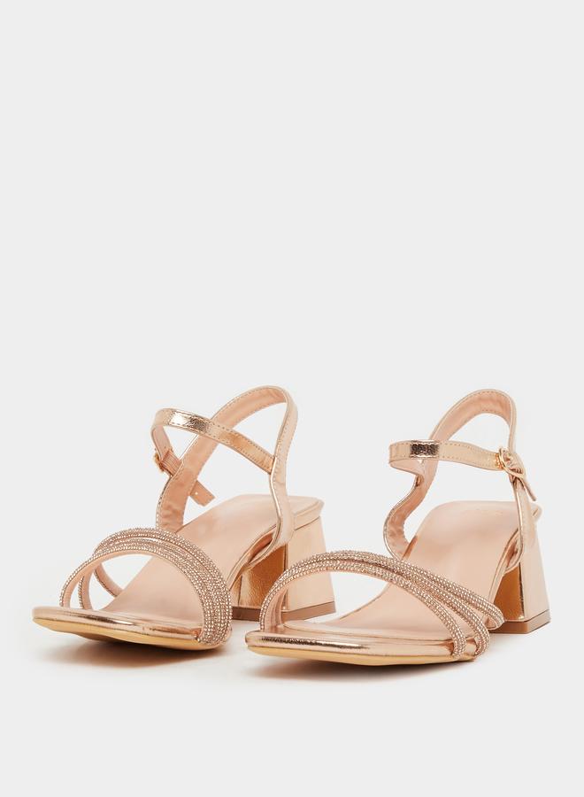Styli Styli Embellished Strappy Block Heel Singback Sandals  - Image 2