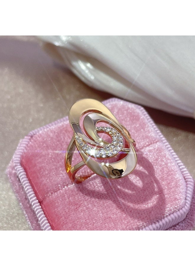 xozgdovg European and American Fashion Geometric Design Natural Zircon 585 Ring  - Image 4