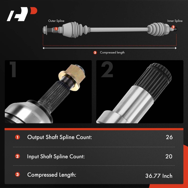 Generic A-Premium CV Axle Shaft Replacement for Toyota Corolla 2020-2021, Except Japan Built, Front Right  - Image 2