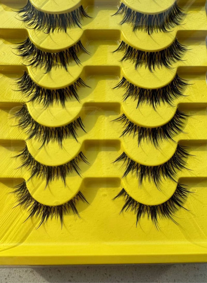 Generic Fluffy False Eyelashes，Soft Curly Fake Lashes,Reusable Natural Curl False Eyelashes Ladies Party False Eyelashes for Make up (9 pairs)  - Image 2