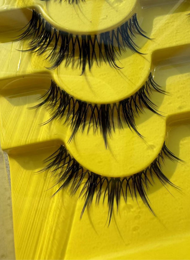 Generic Fluffy False Eyelashes，Soft Curly Fake Lashes,Reusable Natural Curl False Eyelashes Ladies Party False Eyelashes for Make up (9 pairs)  - Image 3