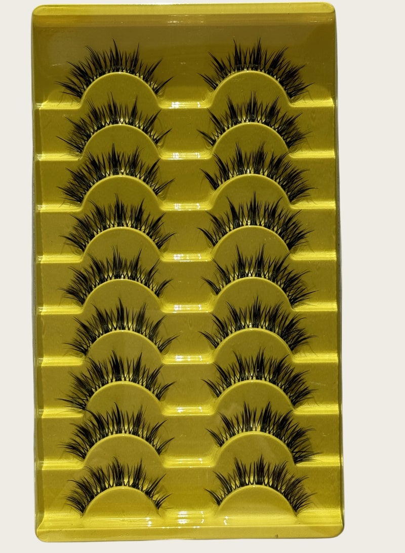 Generic Fluffy False Eyelashes，Soft Curly Fake Lashes,Reusable Natural Curl False Eyelashes Ladies Party False Eyelashes for Make up (9 pairs)  - Image 4