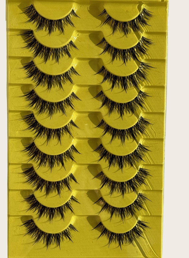Generic Fluffy False Eyelashes，Soft Curly Fake Lashes,Reusable Natural Curl False Eyelashes Ladies Party False Eyelashes for Make up (9 pairs)  - Image 5