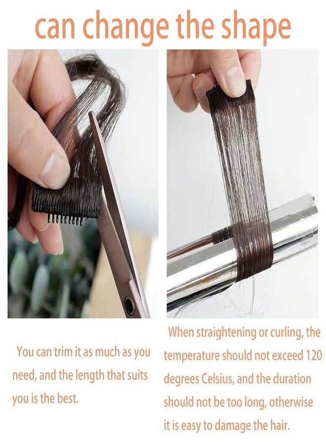 CHANDERKASH 2Pcs, 6Inchs Clip On Curtain Bangs Extension Hair/Real Hair Clip Hair Extensions - Image 4