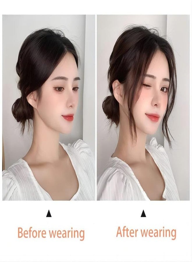 CHANDERKASH 2Pcs, 6Inchs Clip On Curtain Bangs Extension Hair/Real Hair Clip Hair Extensions - Image 5