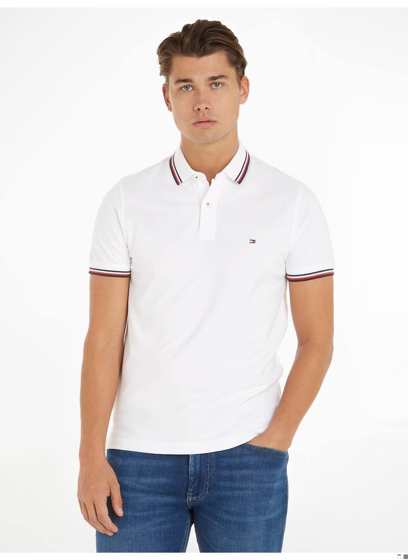 TOMMY HILFIGER Tommy Hilfiger Men's Polo - Slim Fit - Casual Top - Cotton , White  - Image 1