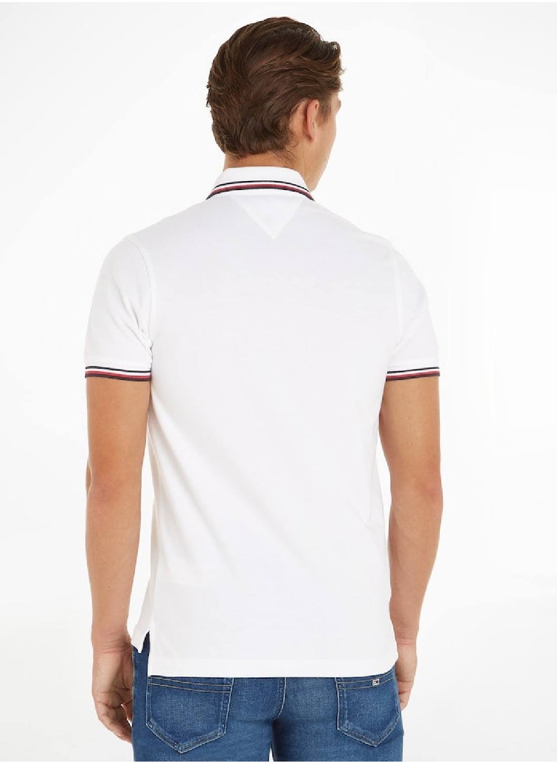 TOMMY HILFIGER Tommy Hilfiger Men's Polo - Slim Fit - Casual Top - Cotton , White  - Image 2