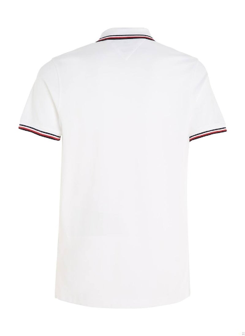 TOMMY HILFIGER Tommy Hilfiger Men's Polo - Slim Fit - Casual Top - Cotton , White  - Image 3