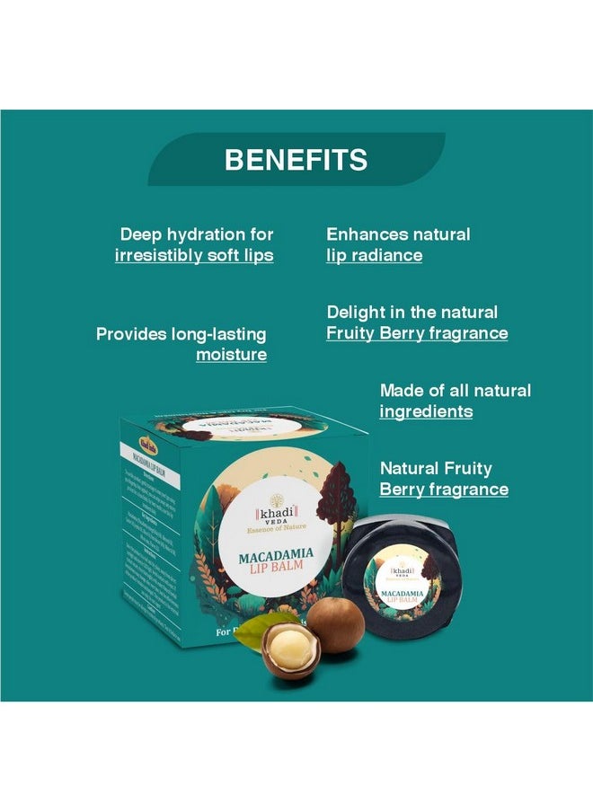 khadi veda - Macadamia Lip Balm 15Gm Tube For Intensive Lip Hydration For All Long Day Suitable For Unisex - Image 1