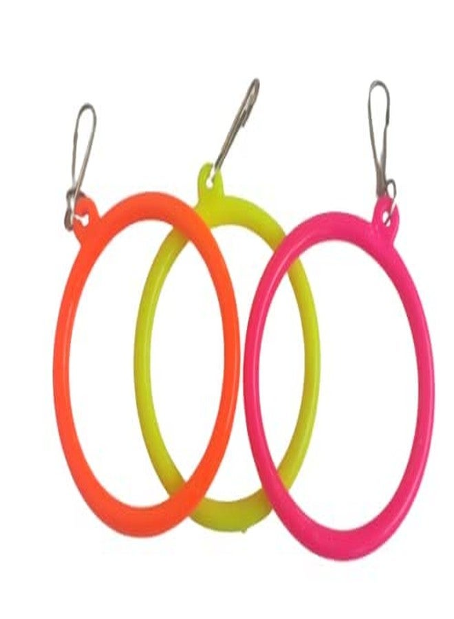 VAYINATO® Bird Cage Accessories Hanging Ring Plastic Swing Toy (Pack of 3) Interactive Play for Cockatiel, Love Bird, Budgie, Finches, Macaws, Conures, Sparrow by Petzlifeworld - Image 1