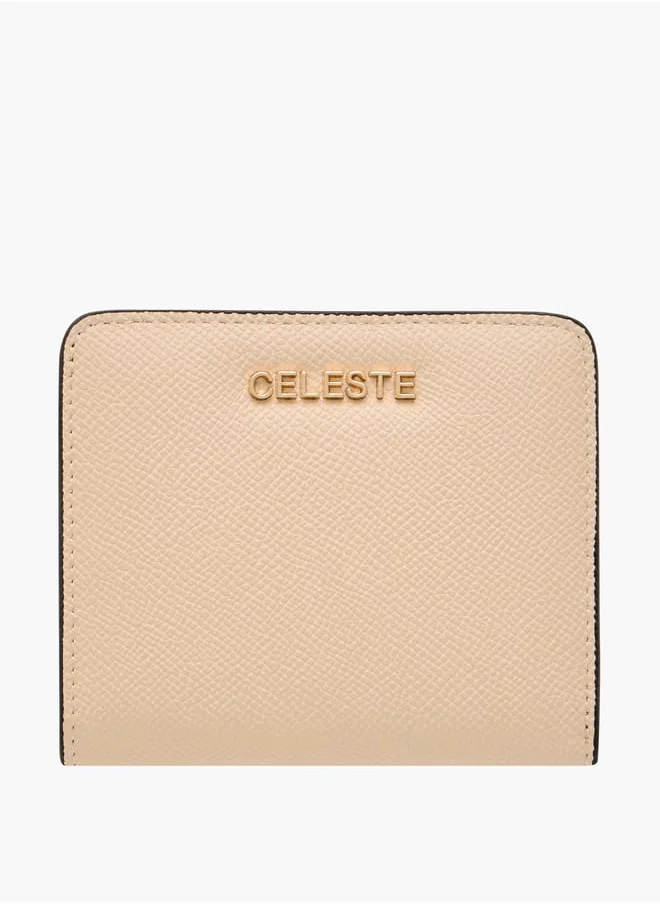 Celeste Women Textured Wallet with Button Closure