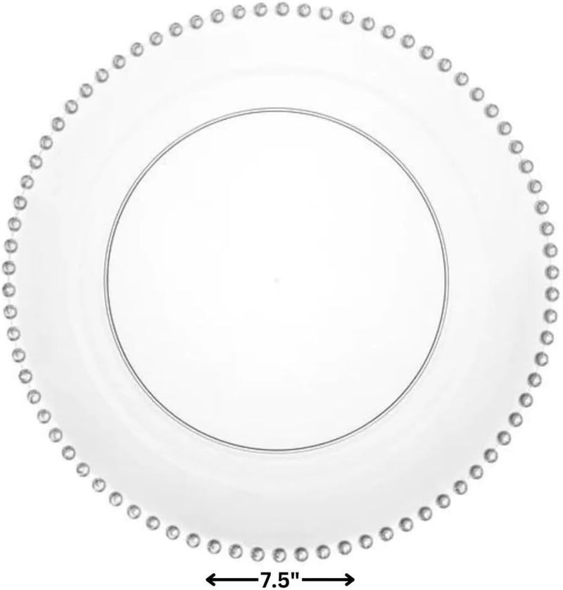 DecorLine Beaded Collection Clear  Silver Plastic Plates  75 Pack of 10 Elegant Design Tableware Perfect for Chic Special Occasions  Gatherings - Image 2