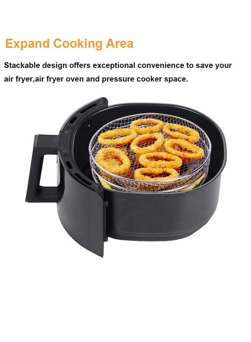 Air Fryer Three Stackable Dehydrator Racks Stainless Steel Air Fryer Rack Fit all 4.2QT - 5.8QT Air fryer Oven Press Cooker Air Flow Racks  - Image 2