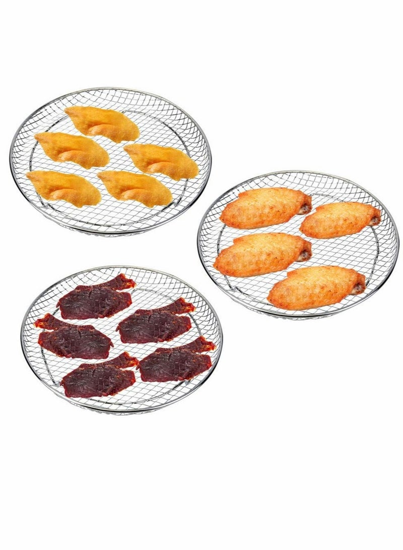 Air Fryer Three Stackable Dehydrator Racks Stainless Steel Air Fryer Rack Fit all 4.2QT - 5.8QT Air fryer Oven Press Cooker Air Flow Racks  - Image 5