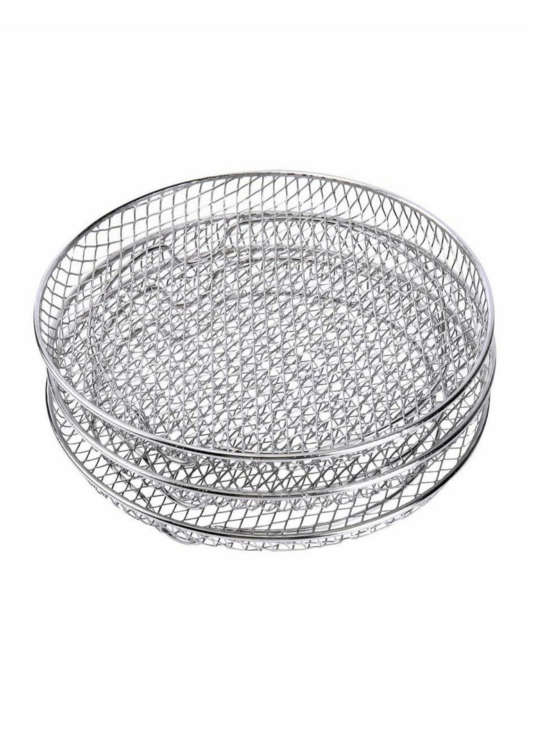 Air Fryer Three Stackable Dehydrator Racks Stainless Steel Air Fryer Rack Fit all 4.2QT - 5.8QT Air fryer Oven Press Cooker Air Flow Racks  - Image 4