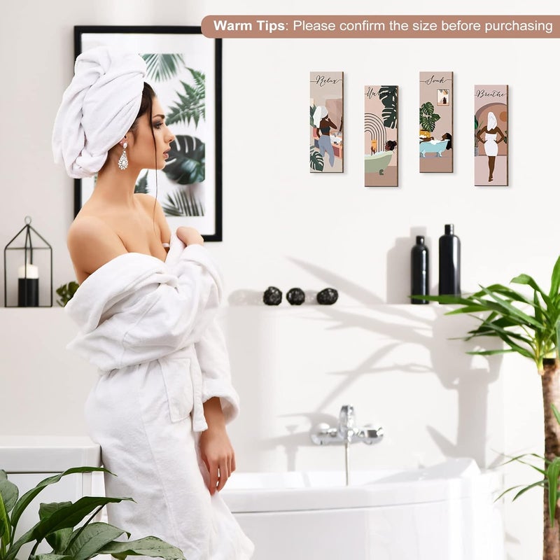 Yulejo Relax Soak Unwind Breathe Bathroom Wall Art Set - Image 5