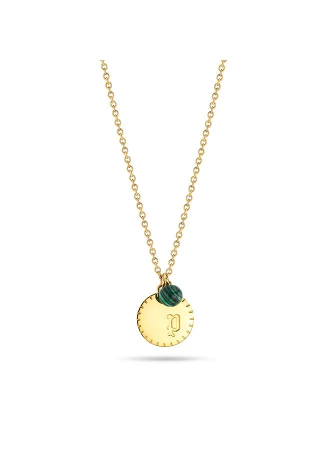 بوليس Ellipse Silver Necklace with Gold Plated Logo for Women's