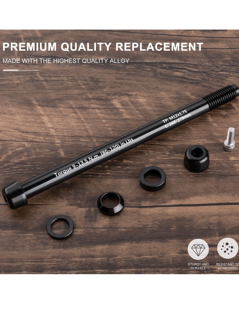Generic Trainer Thru Axle 12mm Thru Axles for Bike Trainers M12 x 1.75 or 166-178 Thru Axle Adapter for Rear Wheel Attachment Trainer Compatible with Kinetic Saris CycleOps Elite TacX Indoor Trainers - Image 2