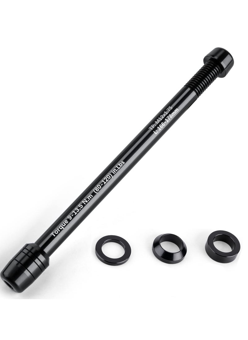 Generic Trainer Thru Axle 12mm Thru Axles for Bike Trainers M12 x 1.75 or 166-178 Thru Axle Adapter for Rear Wheel Attachment Trainer Compatible with Kinetic Saris CycleOps Elite TacX Indoor Trainers - Image 1