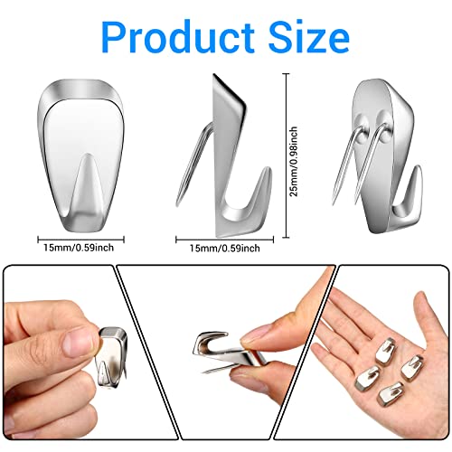 LEIFIDE Cubicle Hooks Fabric Panel Wall Hooks Cubicle Clips Picture Hangers for 40 Lbs Office Home Kitchen Room Board Hanging Supplies(Silver,10 Pieces) - Image 2