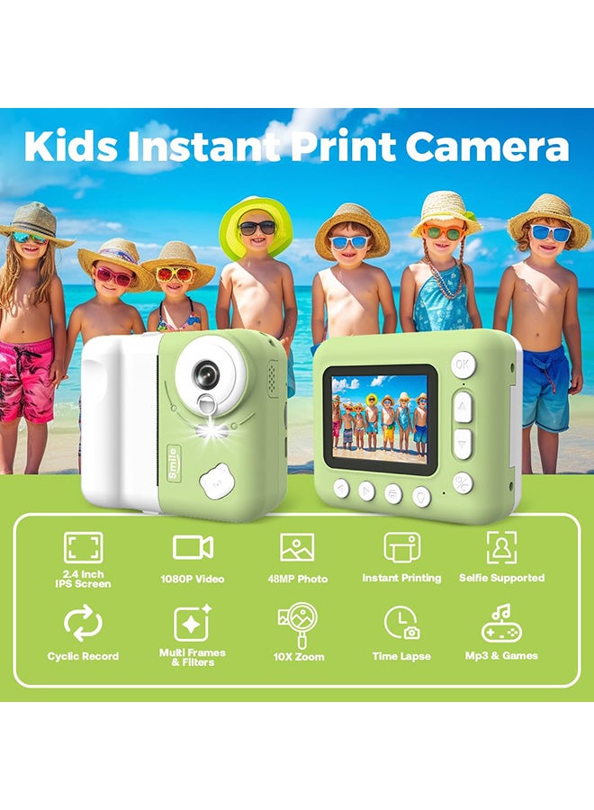 XiuWoo Kids Camera Instant Print Camera 2.4 inch 1080P Children Digital Photo Video Camcorder Toys with 10X Digital Zoom TF Card - Image 5