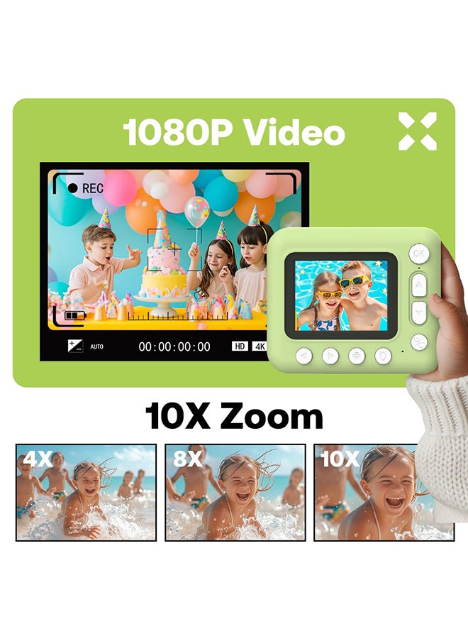 XiuWoo Kids Camera Instant Print Camera 2.4 inch 1080P Children Digital Photo Video Camcorder Toys with 10X Digital Zoom TF Card - Image 2