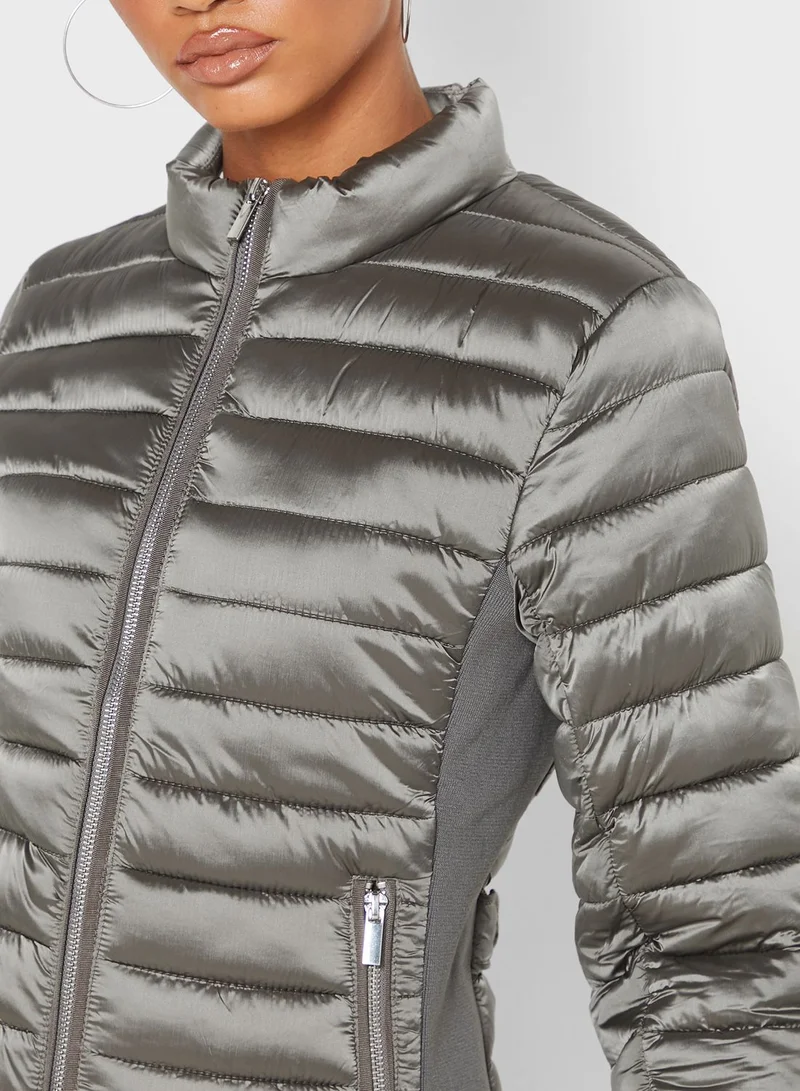 MANGO Zip Through Puffer Jacket