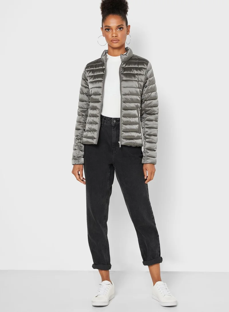 MANGO Zip Through Puffer Jacket