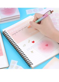 Y&D 204 Pcs Multi-Function Revision Flash Cards Set Index Crads Blank Record Memo with 128 Tabs and 24 Stickers for School Office Learning Pink  - Image 2