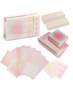 Y&D 204 Pcs Multi-Function Revision Flash Cards Set Index Crads Blank Record Memo with 128 Tabs and 24 Stickers for School Office Learning Pink  - Image 1